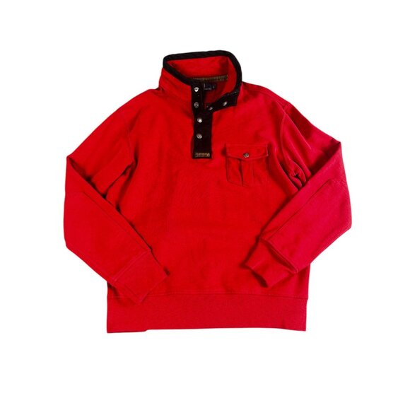 Polo Ralph Lauren Red Long Sleeve Pullover Sweatshirt Vintage New Old Stock - Picture 1 of 13